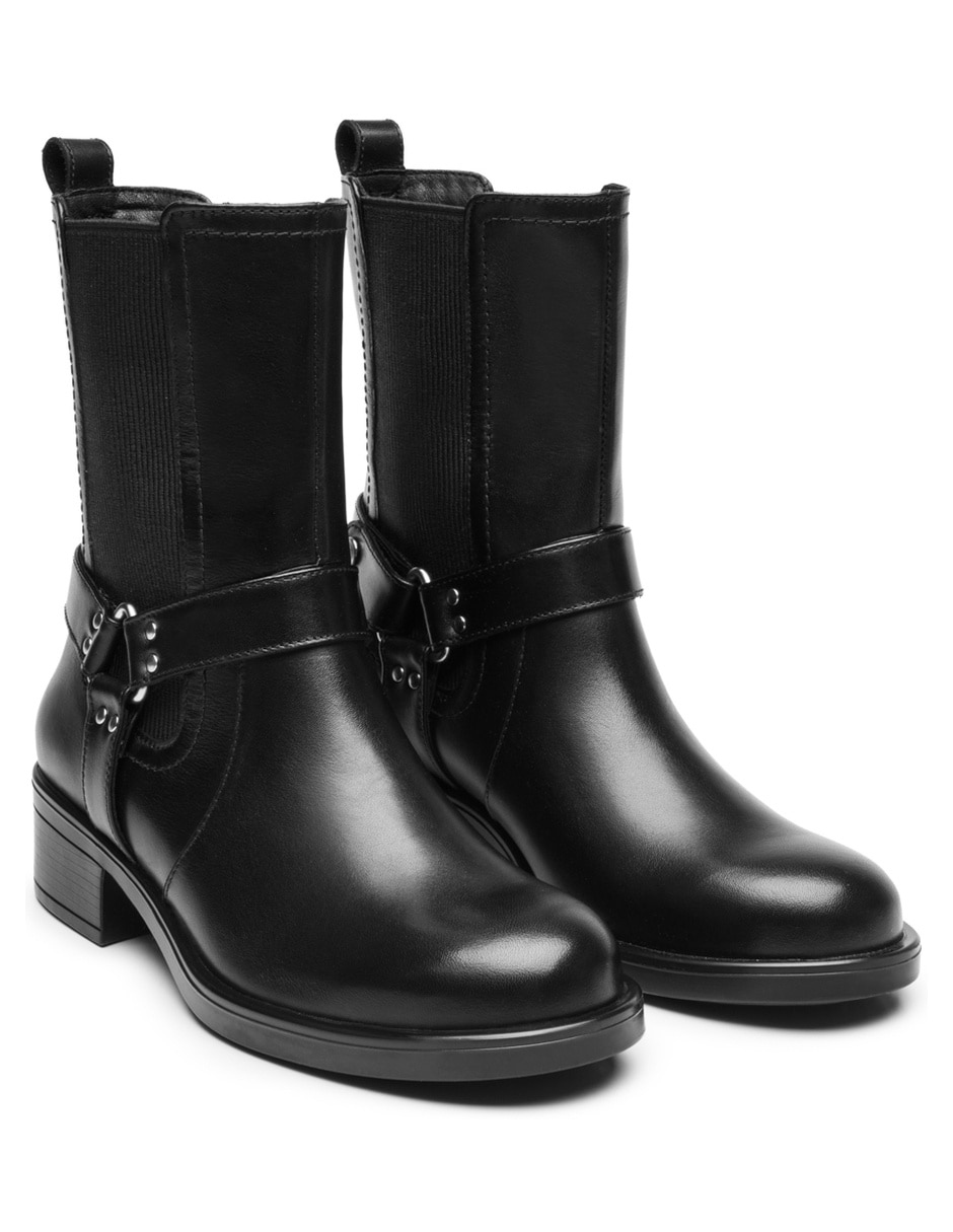 Bota media pierna de piel para mujer 6