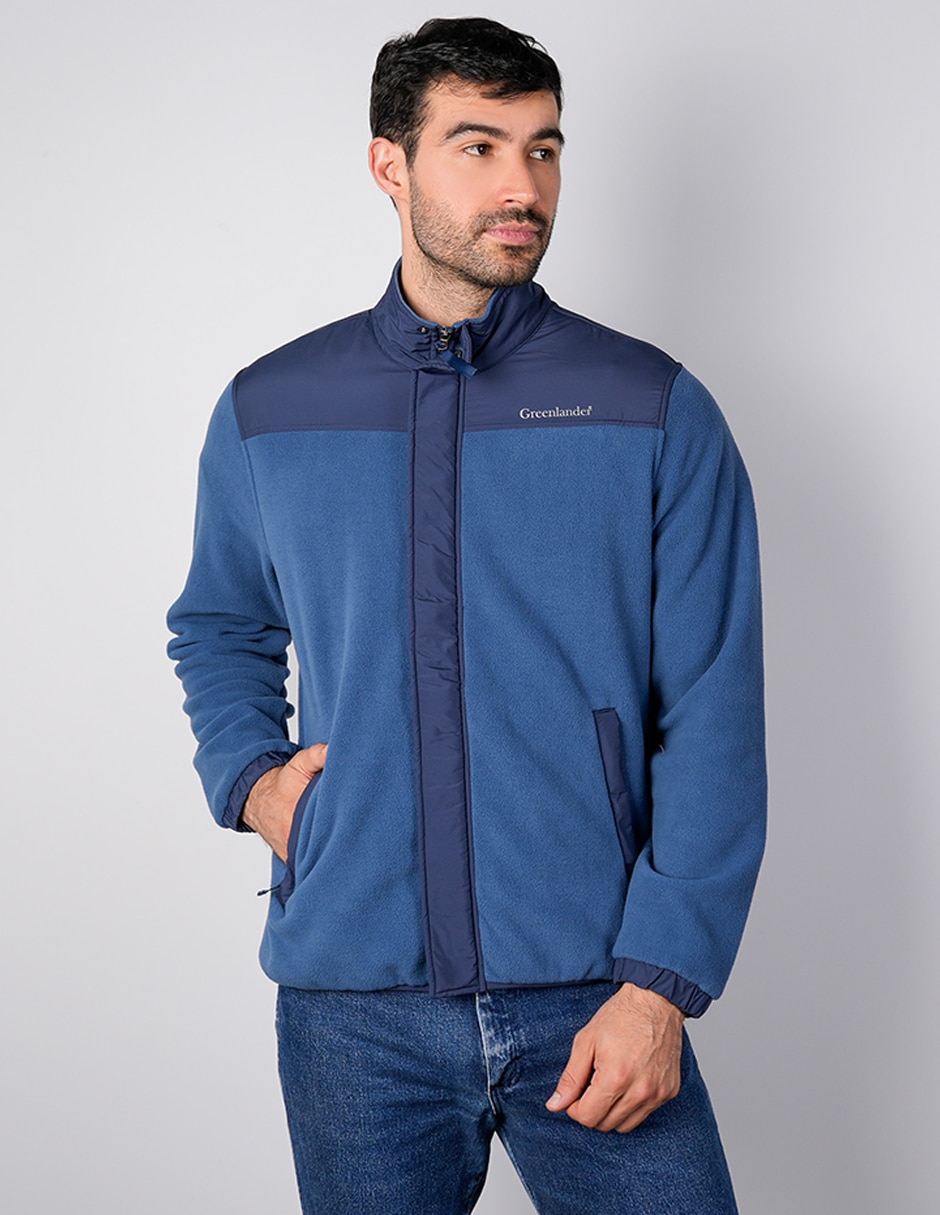 Chamarra casual fleece con bolsillos para hombre