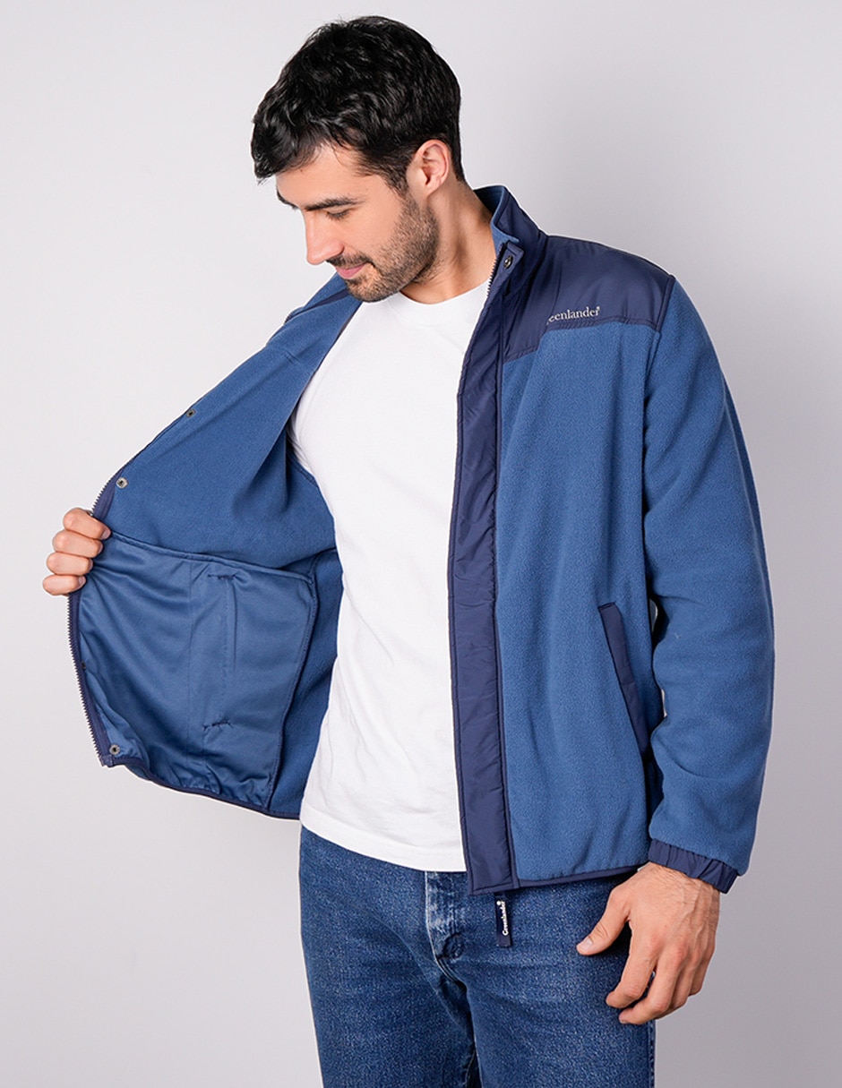 Chamarra casual Fleece con bolsillos para hombre 2