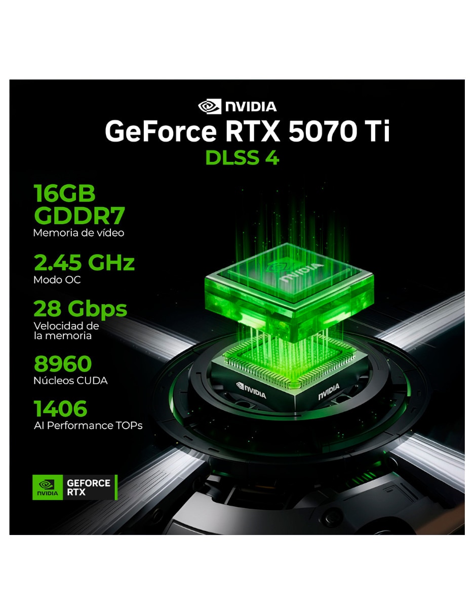 Computadora gamer dxt gaming 34 pulgadas uwqhd intel core ultra 9 nvidia geforce rtx 5070 ti 32 gb ram 1 tb