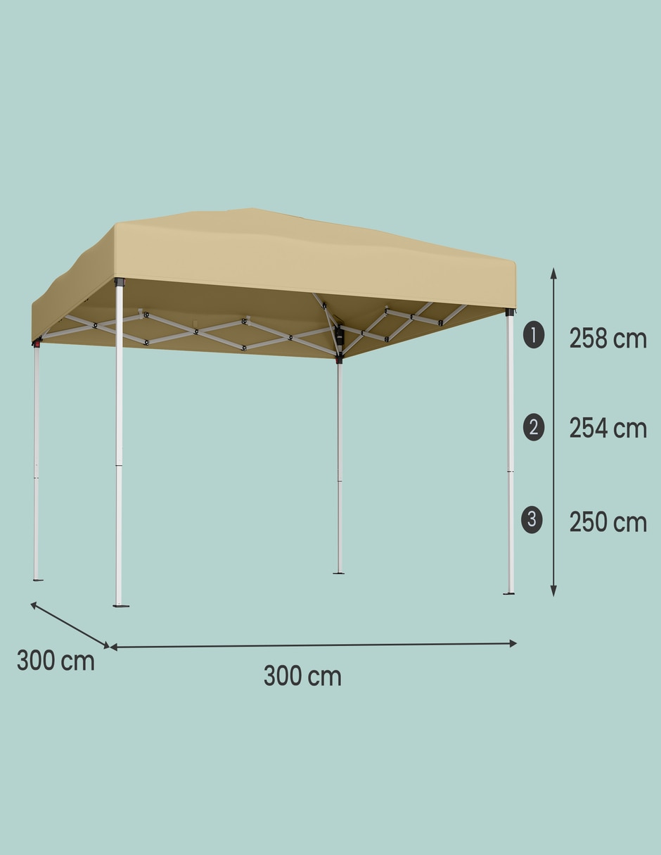 Carpa ancho 3m x largo 3m 6
