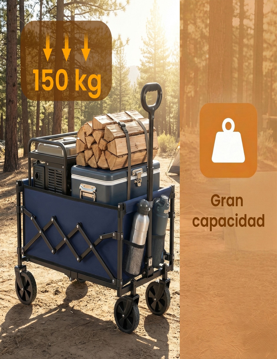 Carrito vagón plegable con capacidad de 180 kg 2