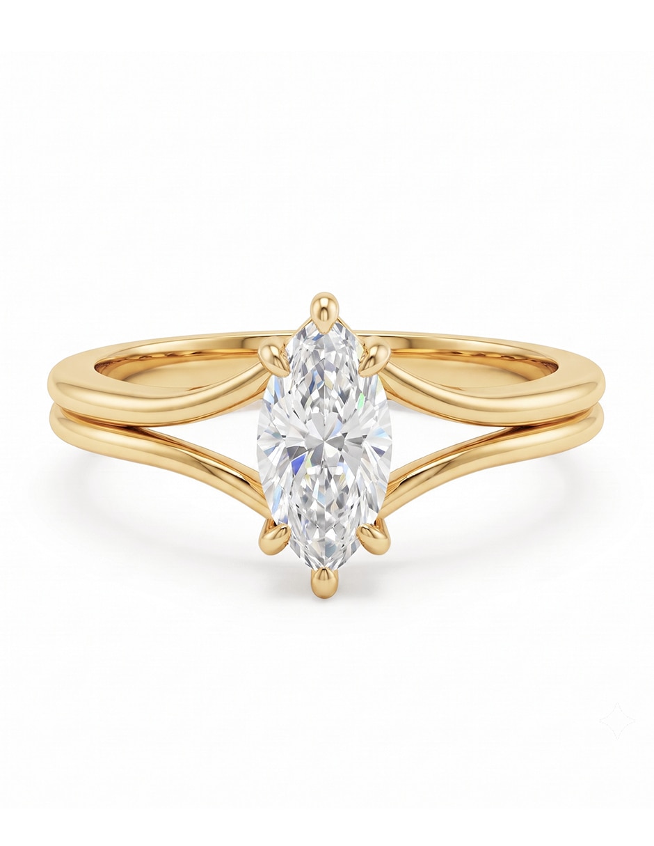 Anillo de compromiso de Oro 18 k Sin colección Diamante de laboratorio