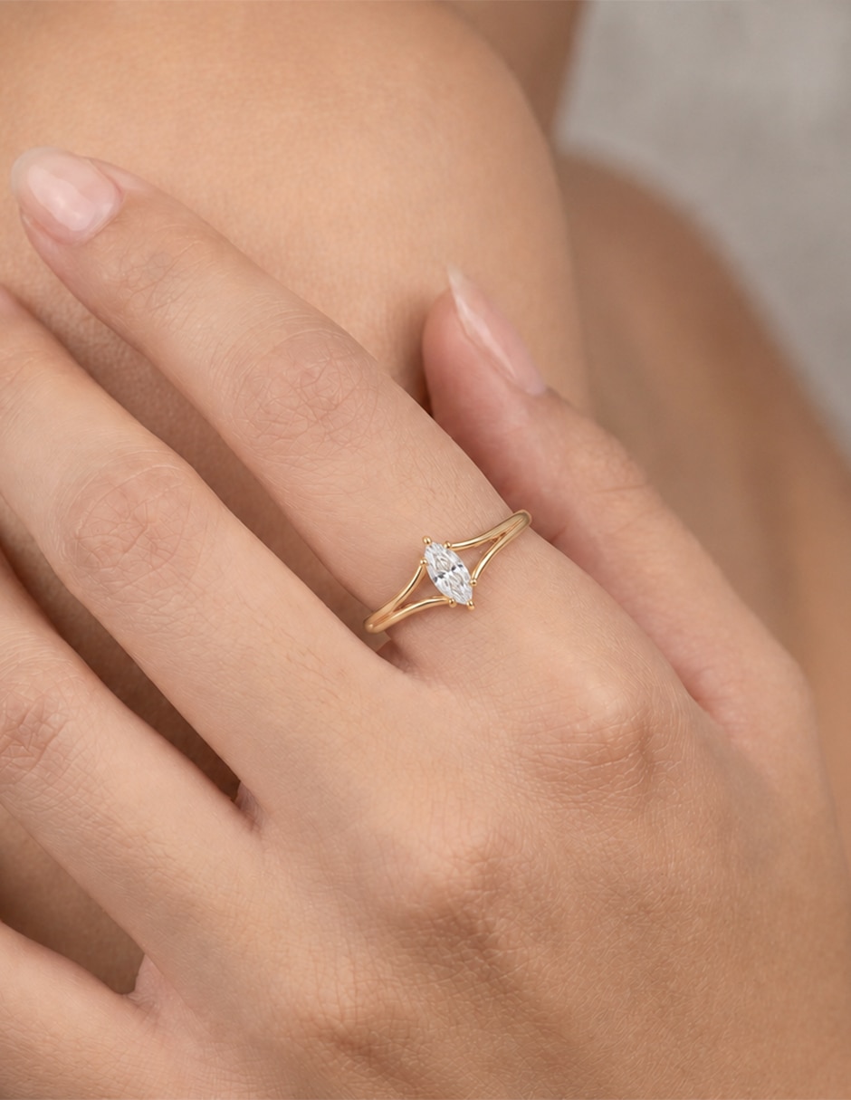 Anillo de compromiso de Oro 18 k Sin colección Diamante de laboratorio 5