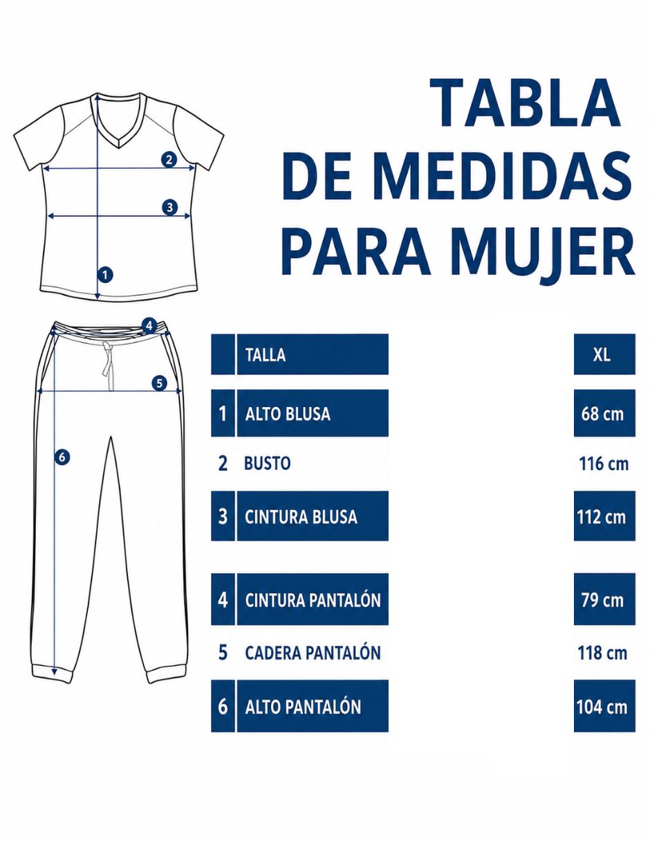 Pijama quirúrgica estilo recto para mujer 5