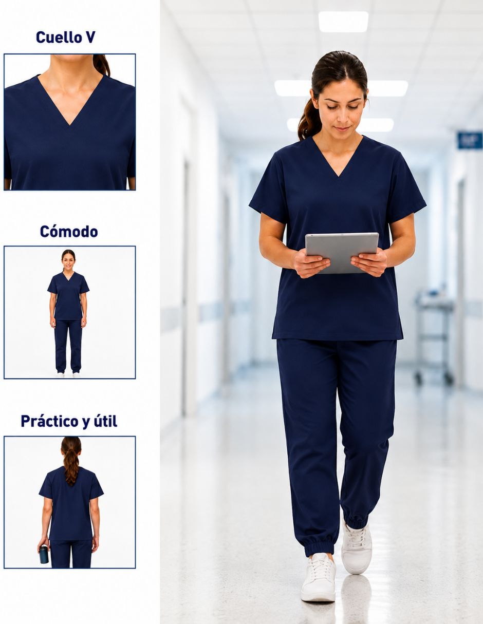 Pijama quirúrgica estilo recto para mujer 2