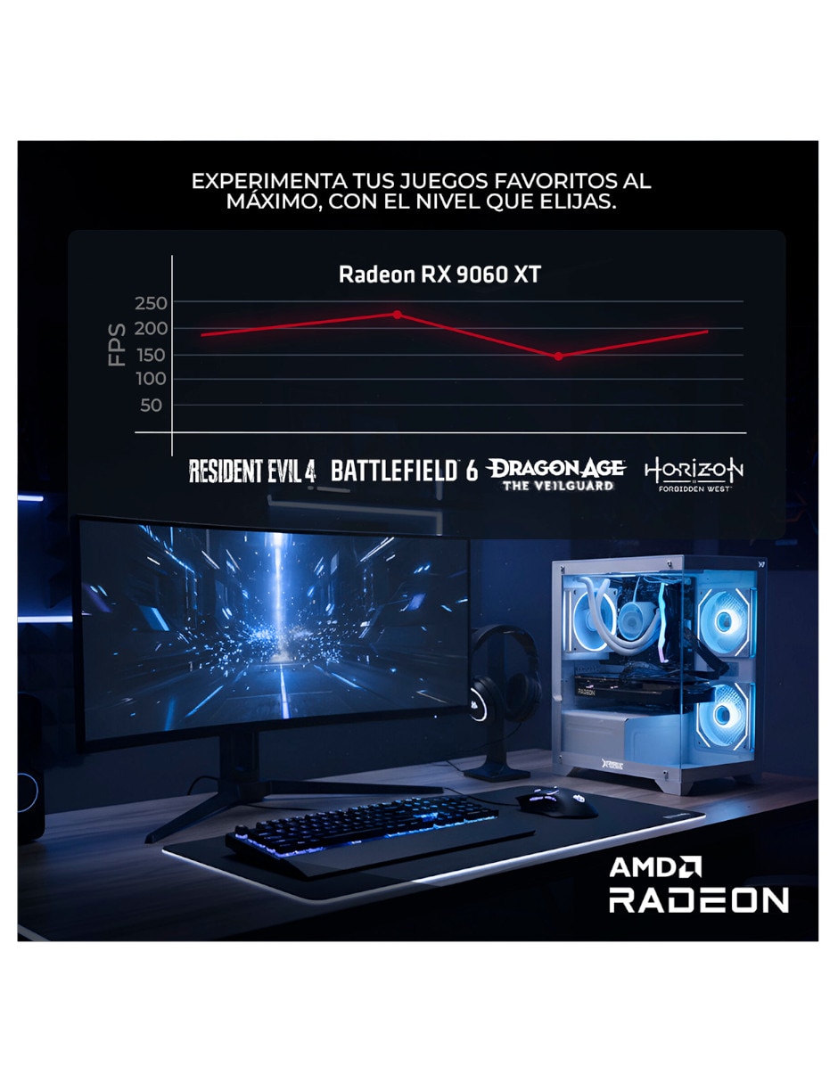 27 pulgadas Full HD AMD Ryzen 7 AMD Radeon RX 9060 XT 16 GB RAM No aplica 1 TB 9