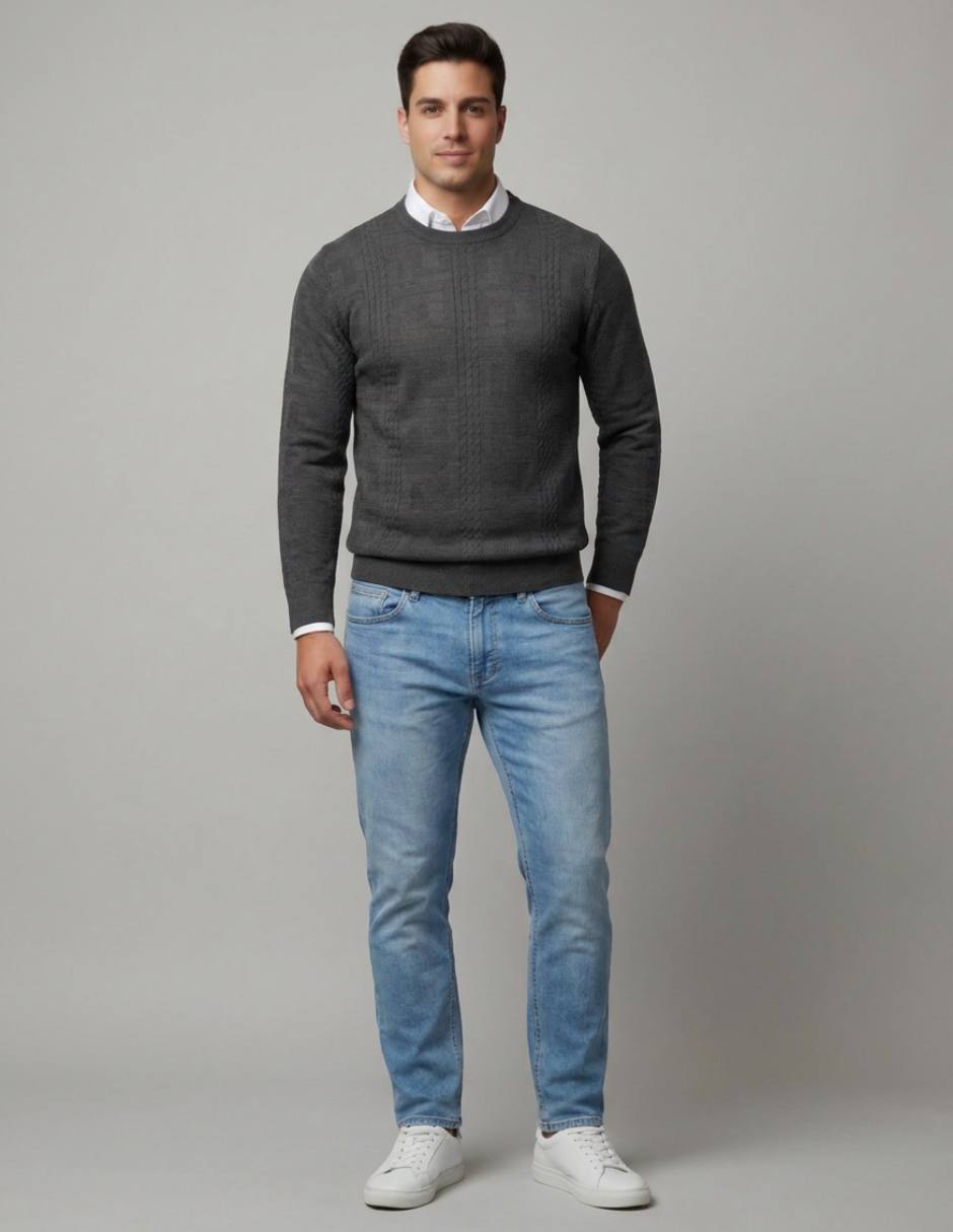 Suéter cuello redondo para hombre 4