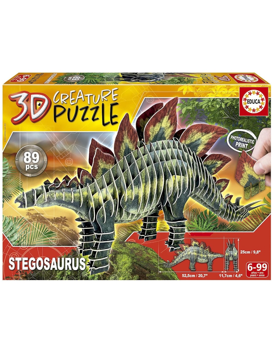 Rompecabezas 3d dinosaurios prehistóricos stegosaurus 3d creature 89 piezas Rompecabezas 3d dinosaurios prehistóricos stegosaurus 3d creature 89 piezas