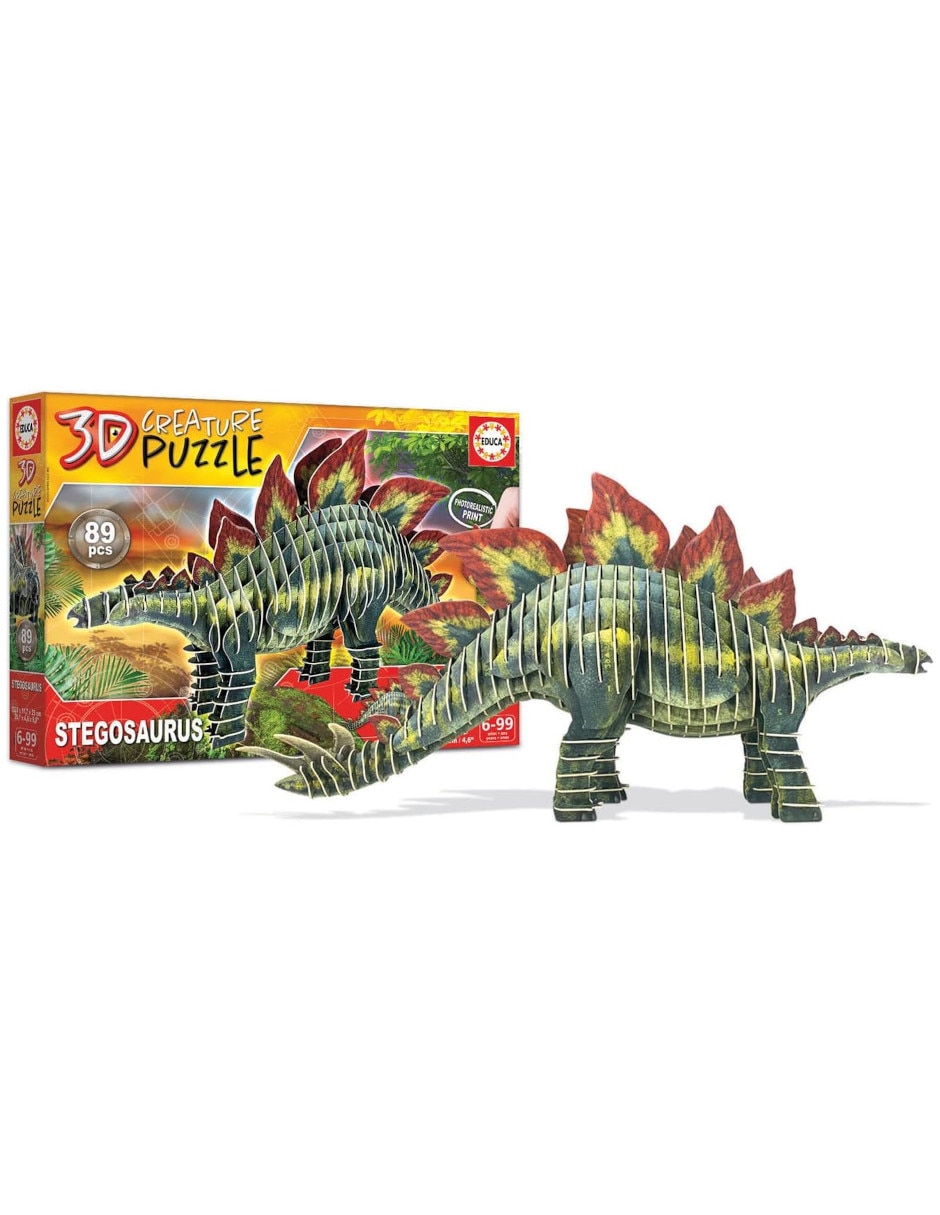 Rompecabezas 3d dinosaurios prehistóricos stegosaurus 3d creature 89 piezas 2