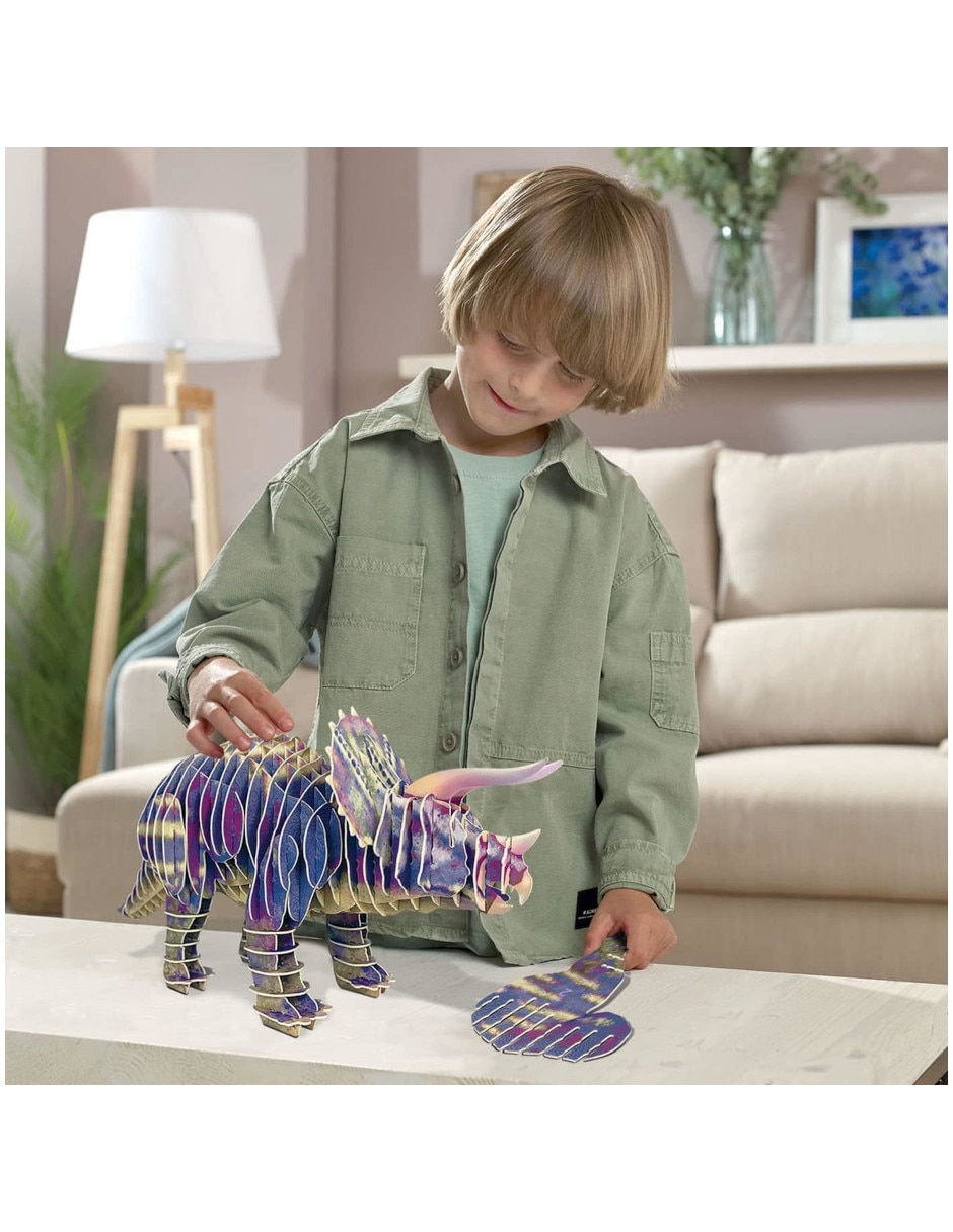Rompecabezas 3d dinosaurios prehistóricos triceratops 3d creature puzzle educa 67 piezas
