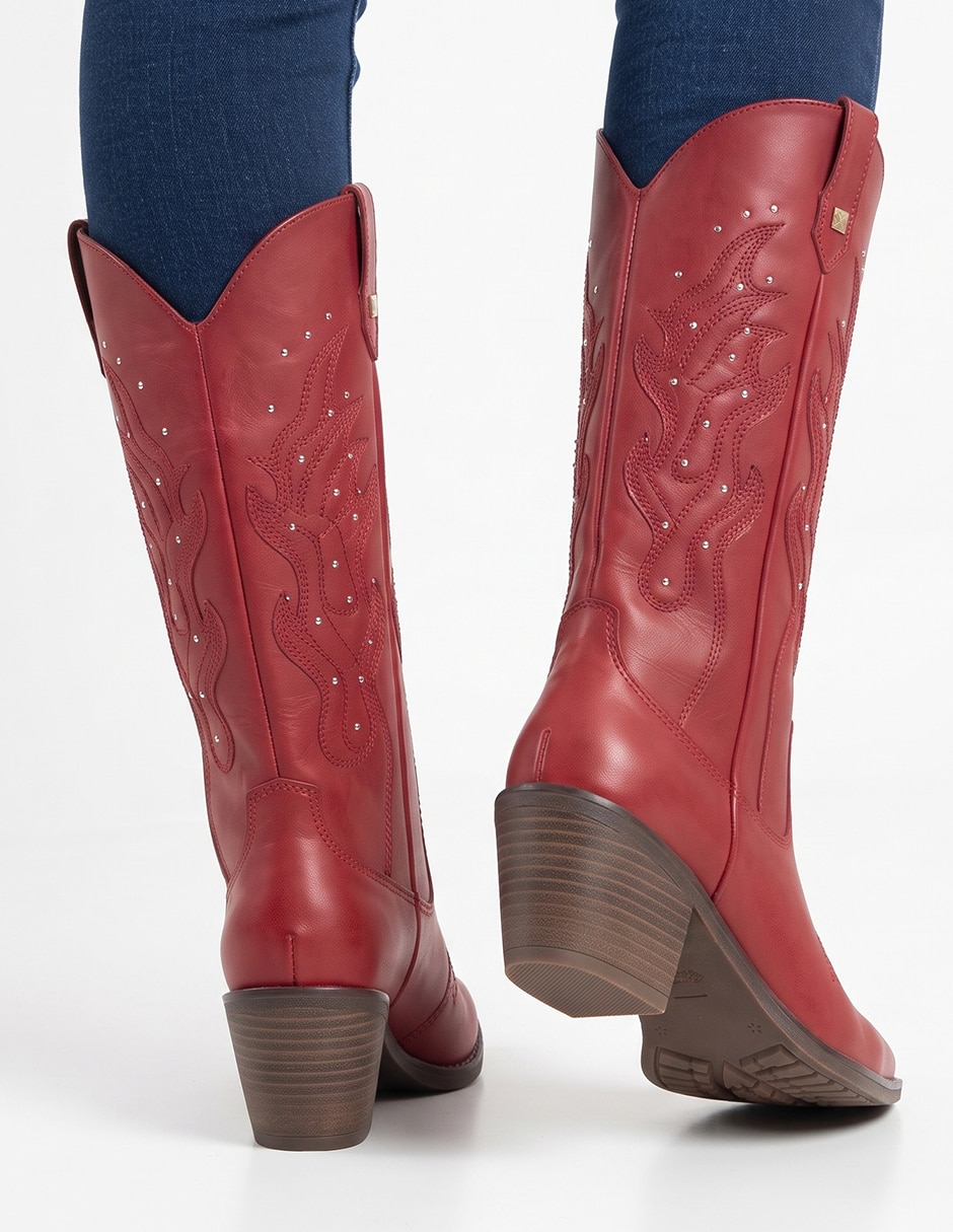 Bota cowboy abajo de la rodilla western para mujer 9