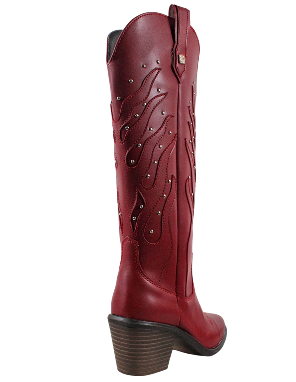 Bota cowboy abajo de la rodilla western para mujer 6