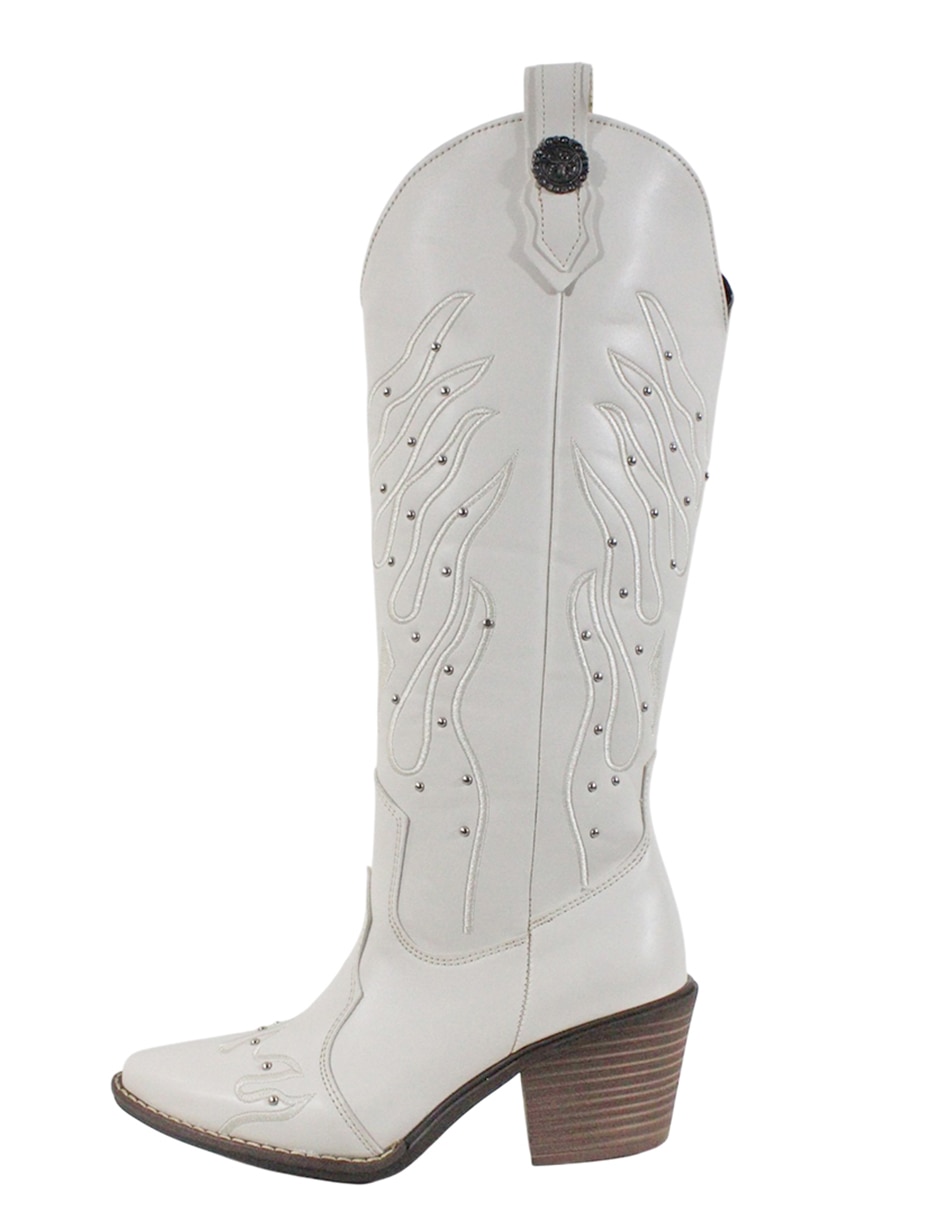 Bota cowboy Rodilla western de Sintético para mujer