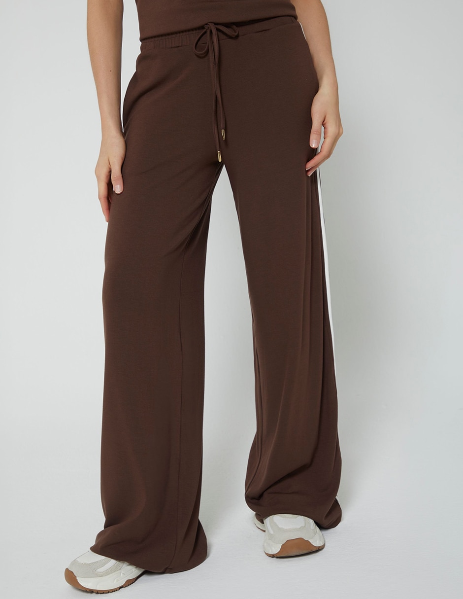Pants wide leg con elástico para mujer