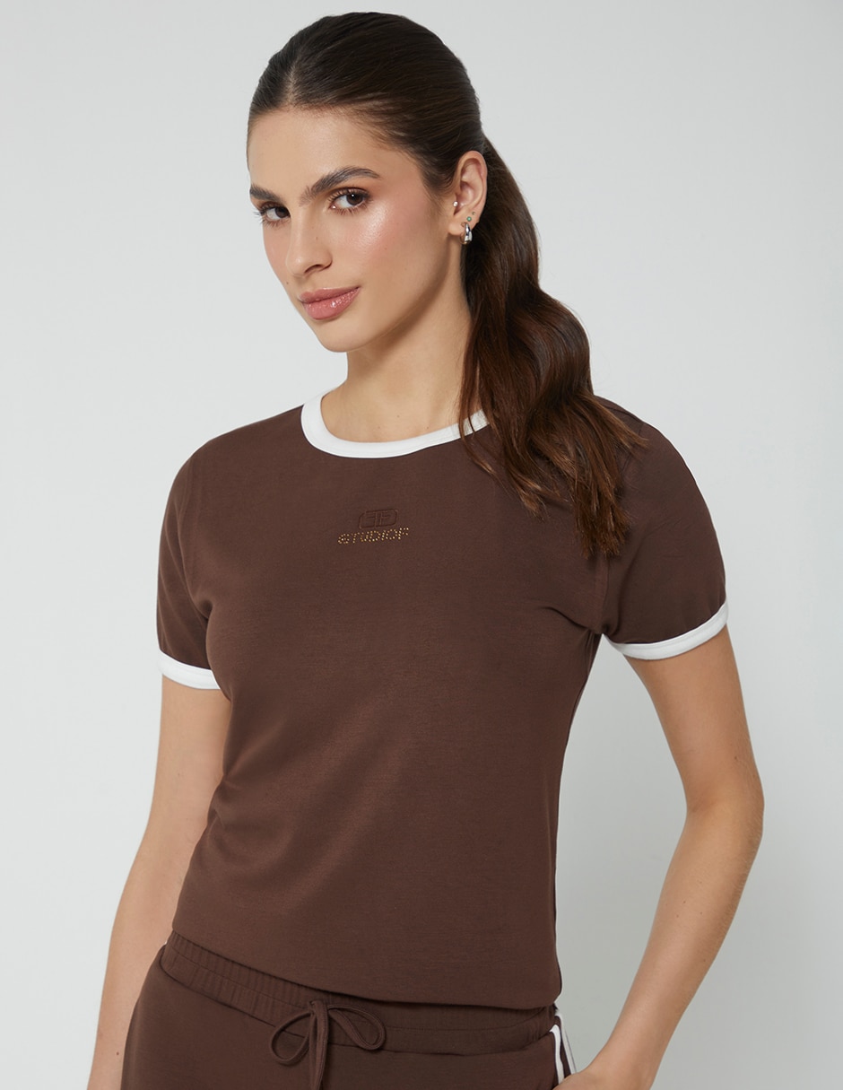 Playera manga corta cuello redondo mujer Playera manga corta cuello redondo mujer