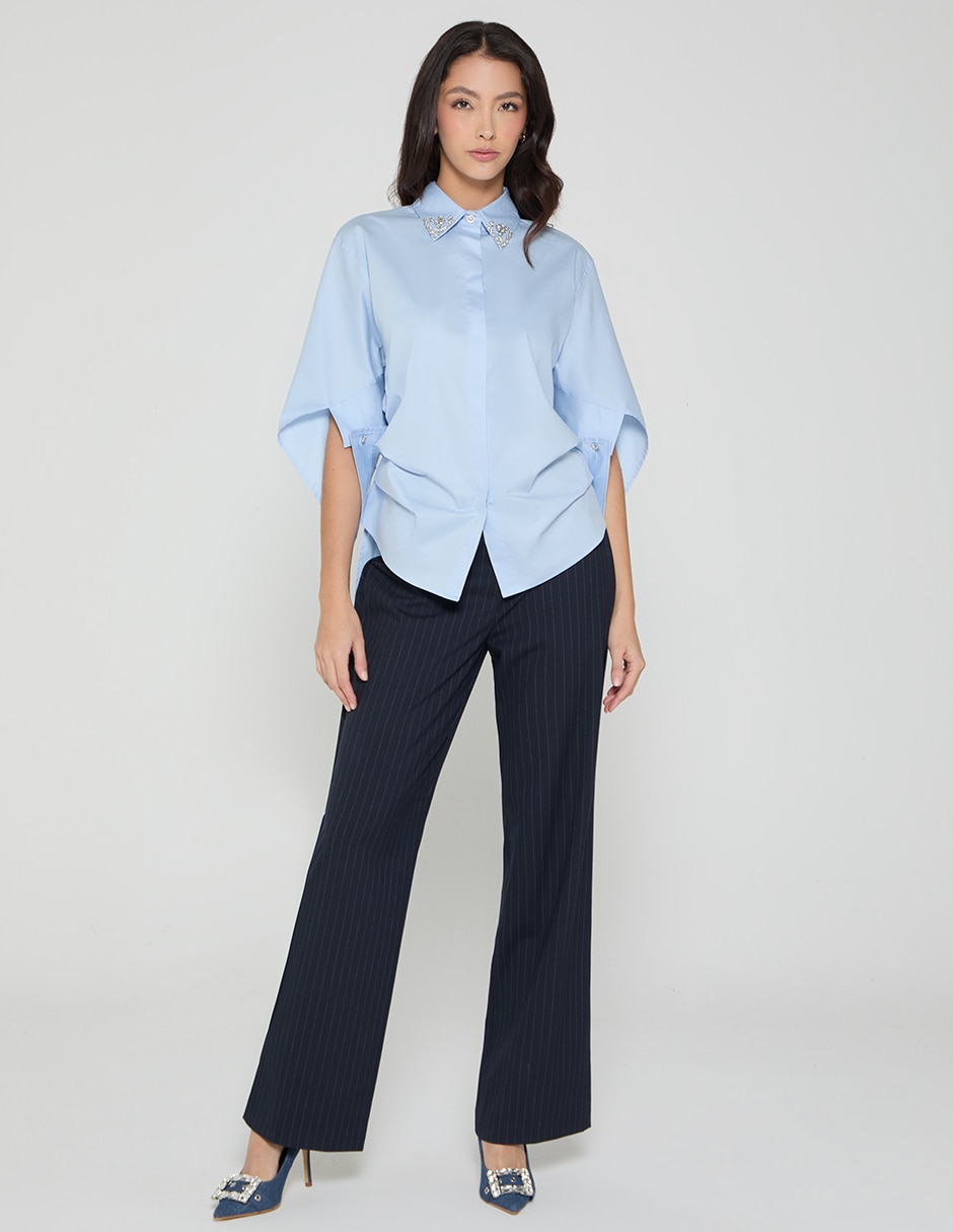 Blusa camisera manga 3/4 para mujer 2