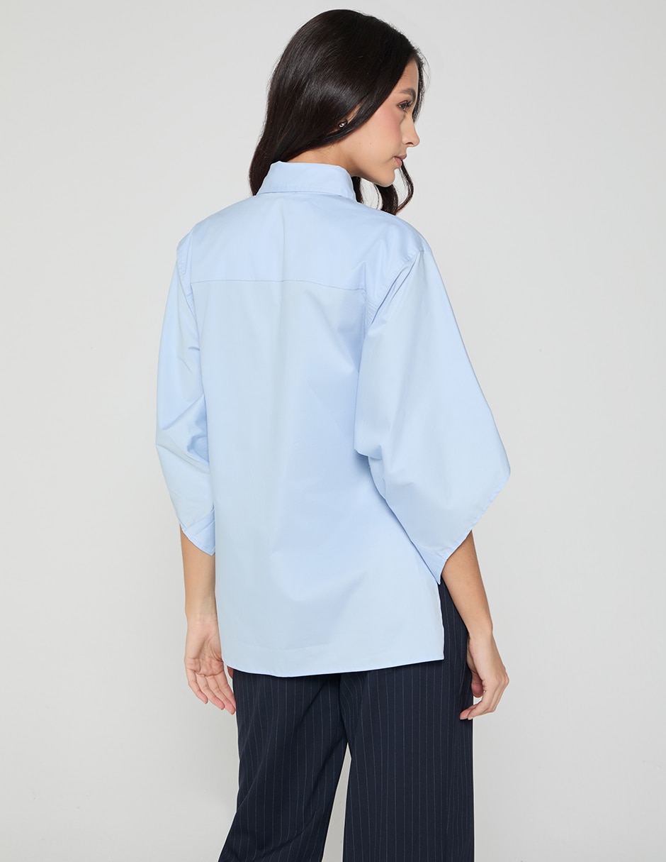 Blusa camisera manga 3/4 para mujer 4