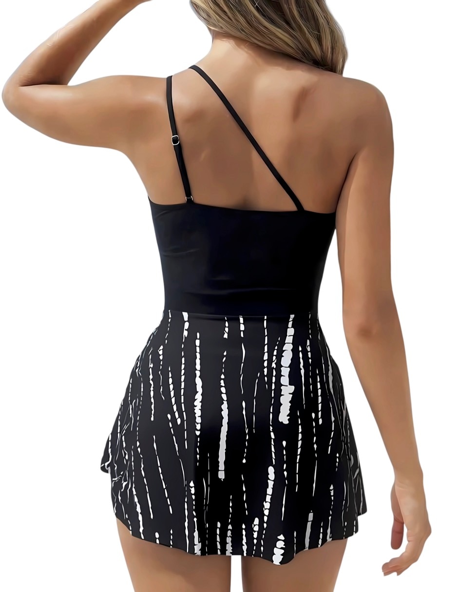 Conjunto bikini estampado a rayas para mujer 3