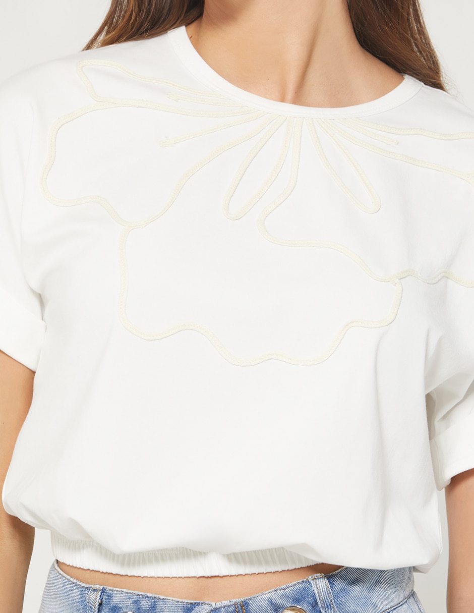 Playera manga corta Tropical Core cuello redondo mujer 3