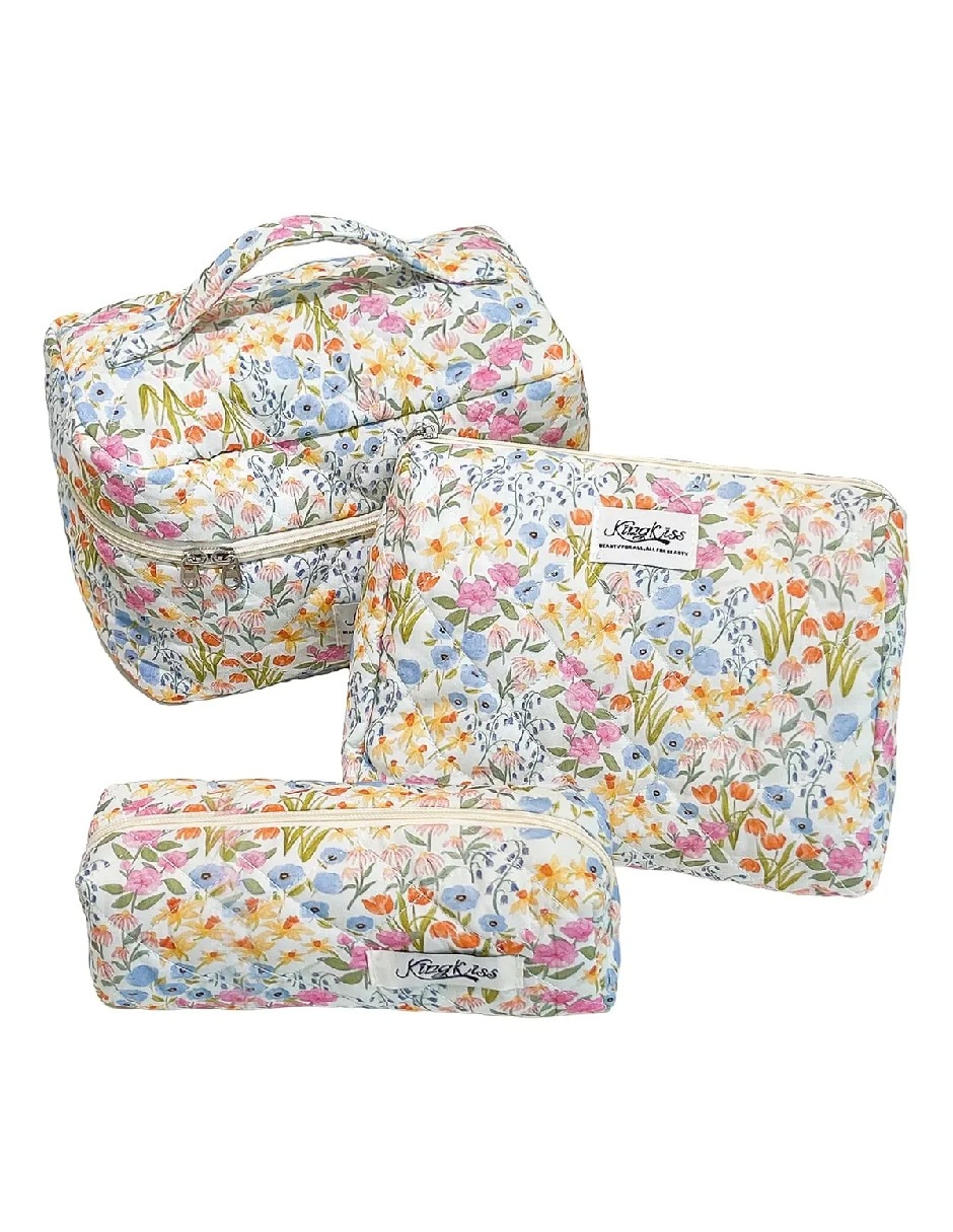 Set cosmetiquera para para maquillaje flor 3 piezas para mujer Set cosmetiquera para para maquillaje flor 3 piezas para mujer