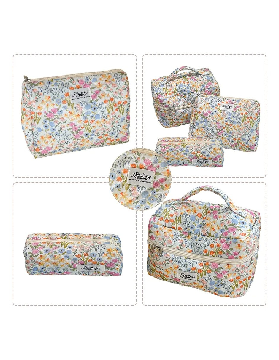 Set cosmetiquera para para maquillaje flor 3 piezas para mujer 3