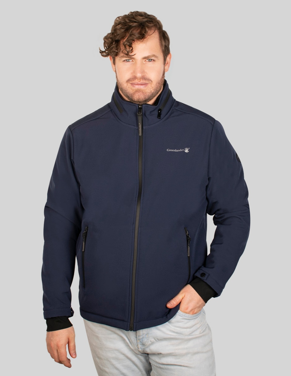 Chamarra casual capucha y bolsa para hombre