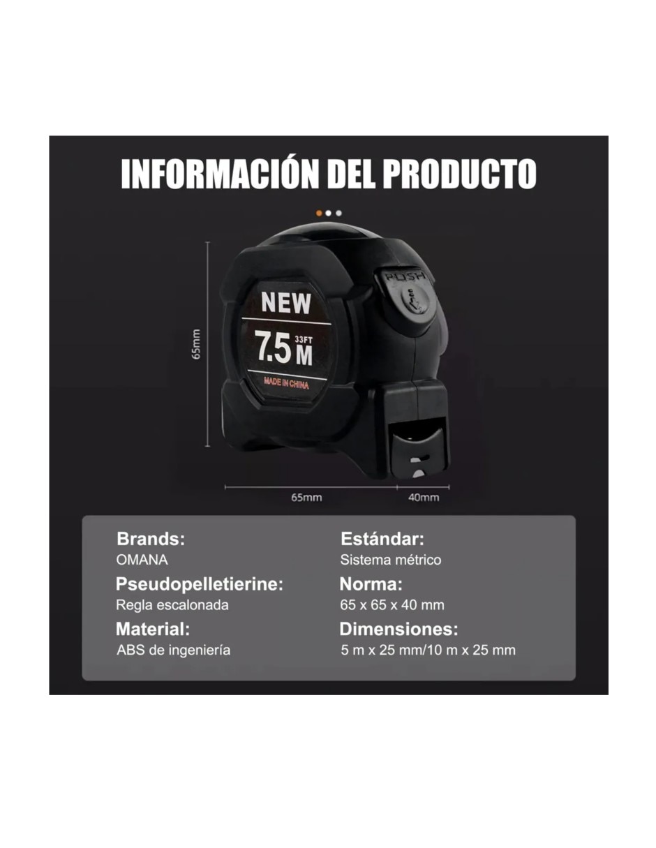 Flexómetro genérica cintas metricas 8 m