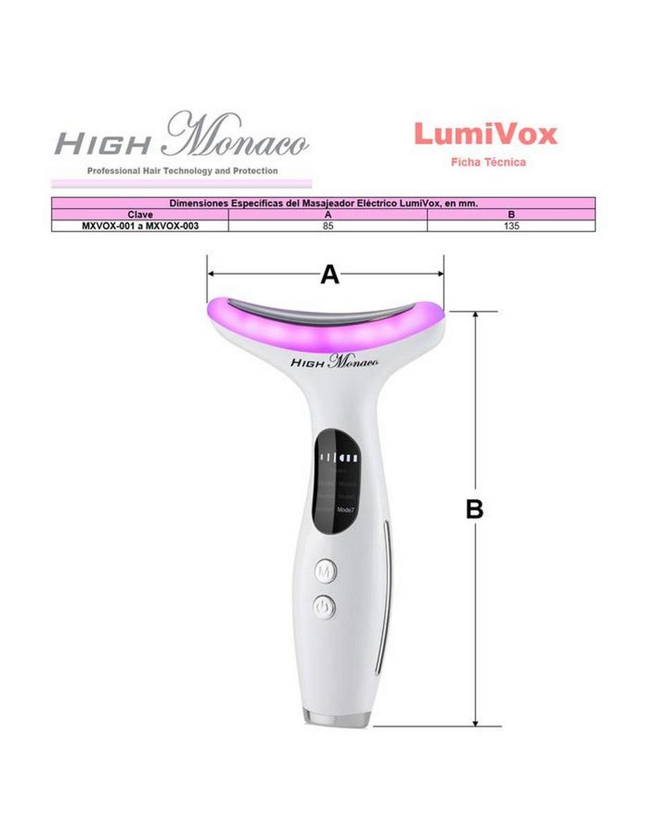 Masajeador facial lumivox 6