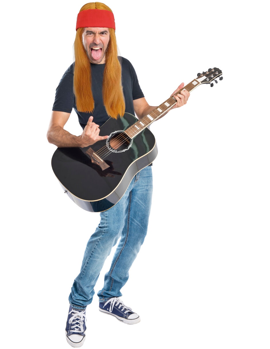 Peluca para disfraz de vocalista de rock 2