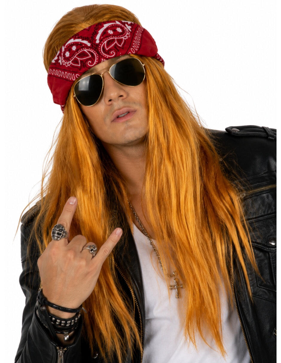 Peluca para disfraz de vocalista de rock 5