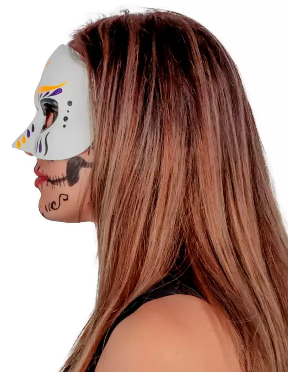 Máscara para disfraz de máscara de catrina máscaras rígidas 4