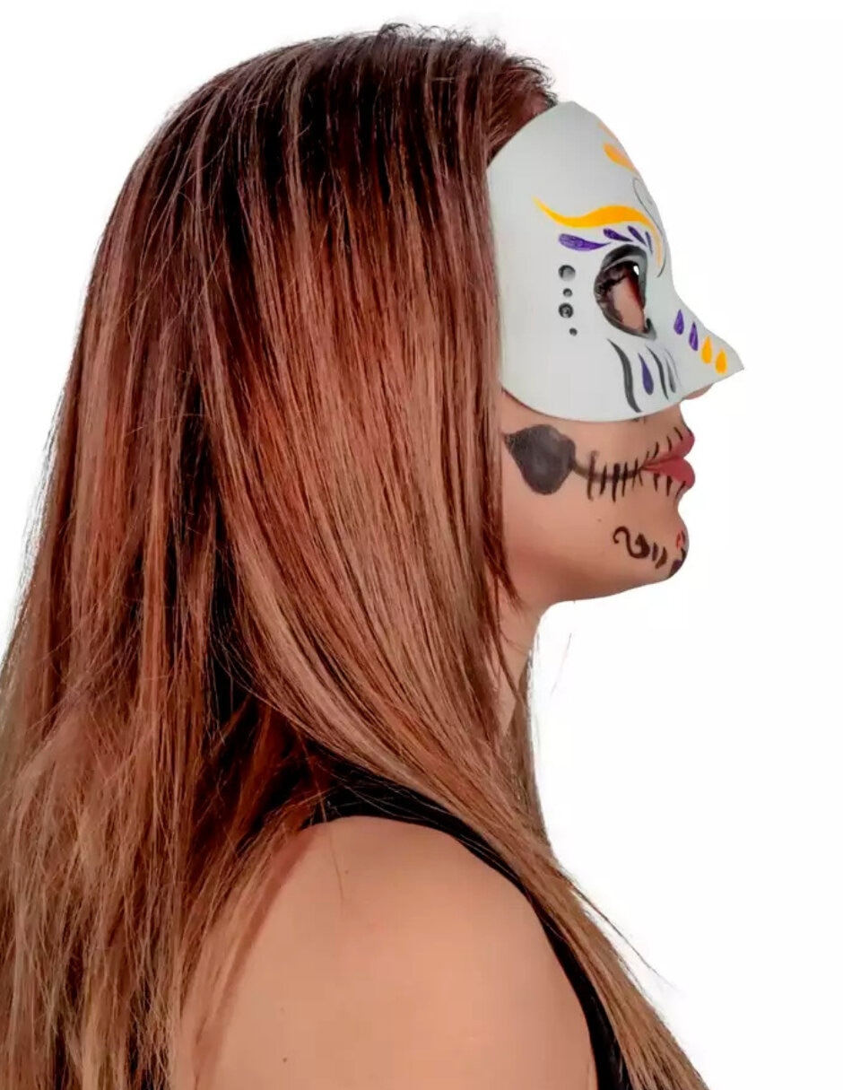 Máscara para disfraz de máscara de catrina máscaras rígidas 3