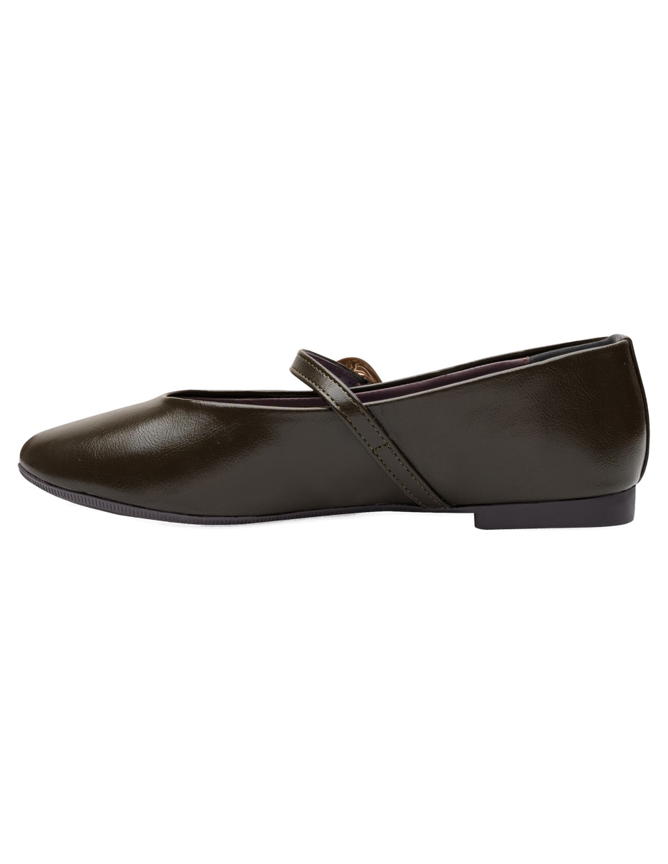 Balerina de piel sintética para mujer