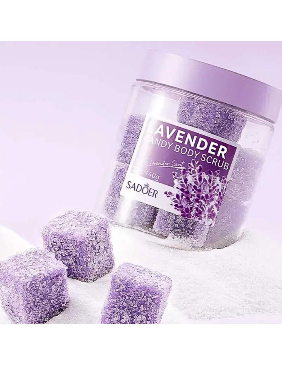 Exfoliante corporal exfoliante corporal de lavanda en cubos para piel 2