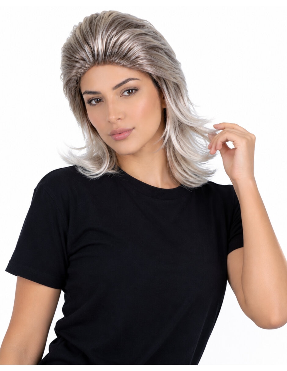 Peluca para disfraz de chica platinada pelucas 3