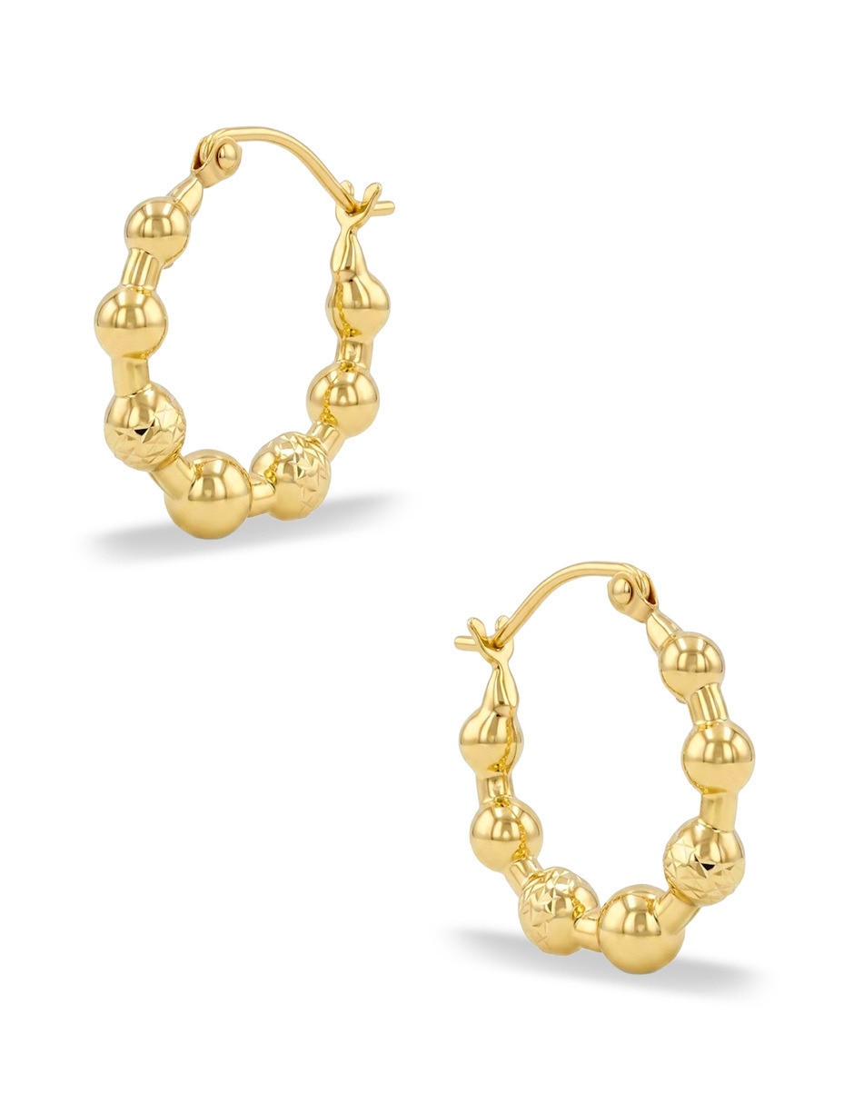Arracadas joyerias bizzarro de oro amarillo 14 k con acabado brillante