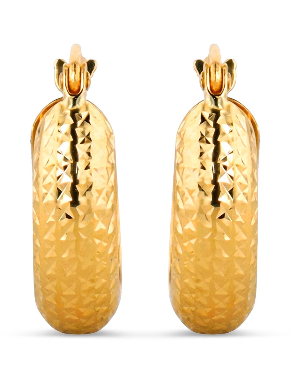 Arracadas joyerias bizzarro de oro amarillo 14 k con acabado brillante
