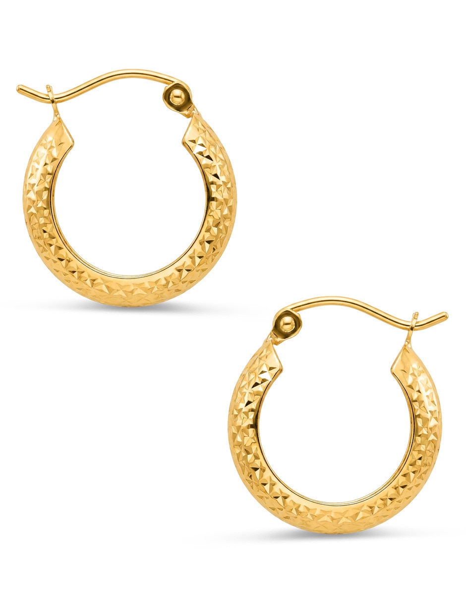 Arracadas joyerias bizzarro de oro amarillo 14 k con acabado brillante