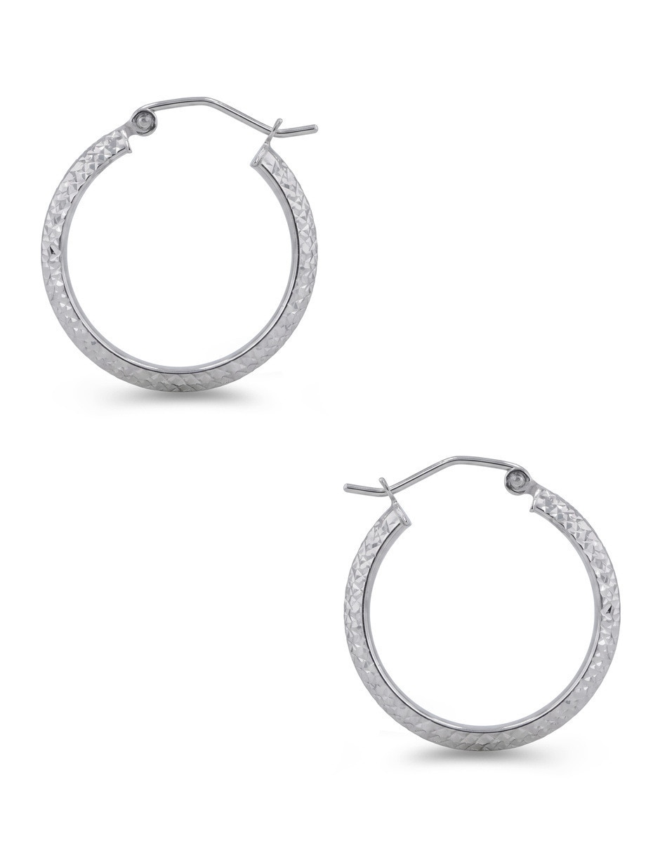 Arracadas joyerias bizzarro de oro blanco 14 k con acabado brillante