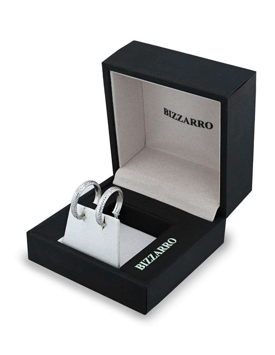 Arracadas joyerias bizzarro de oro blanco 14 k con acabado brillante