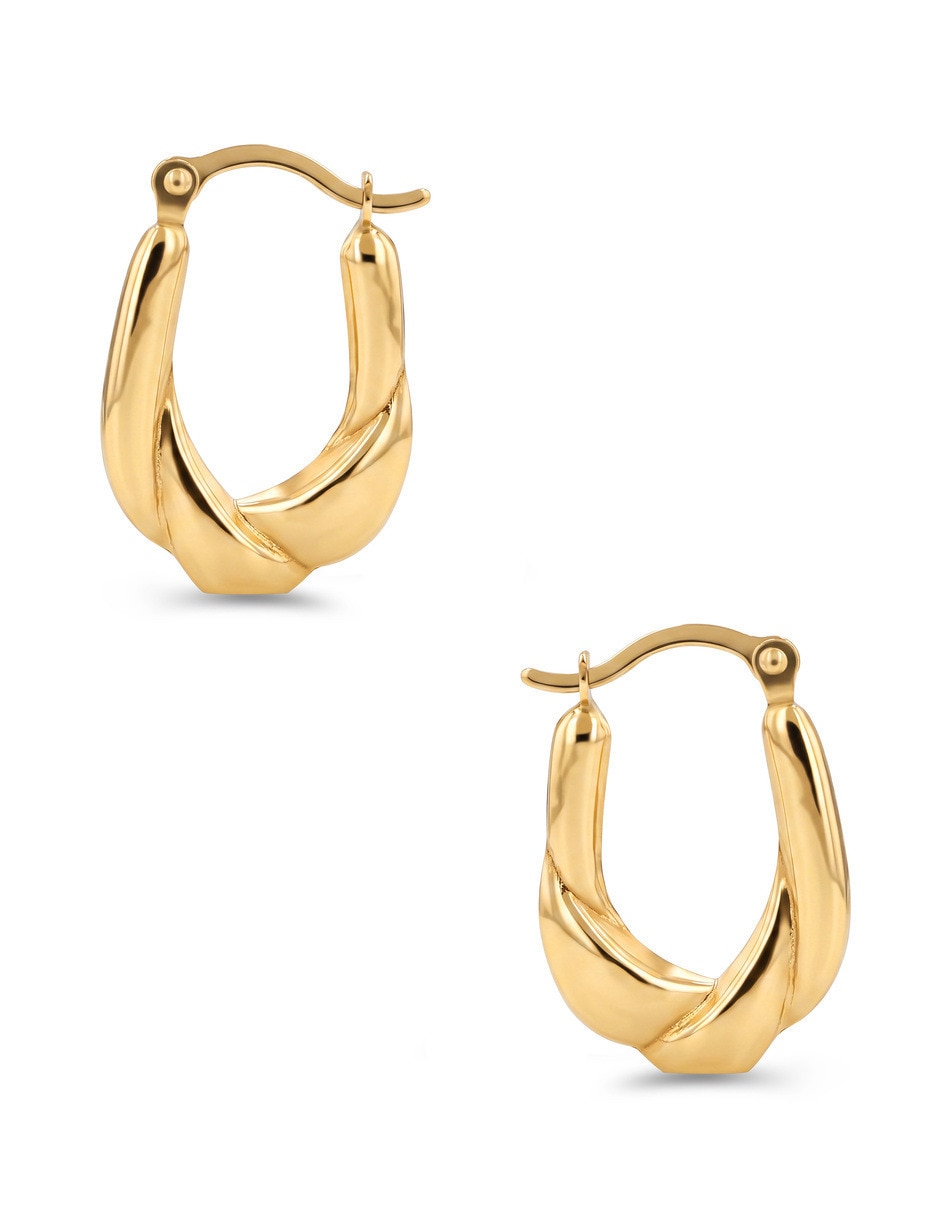 Arracadas joyerias bizzarro de oro amarillo 14 k con acabado brillante
