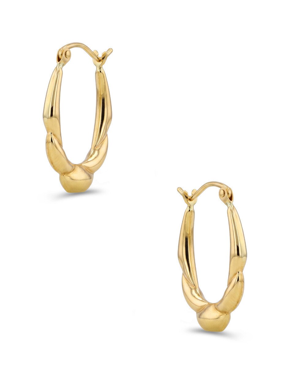 Arracadas joyerias bizzarro de oro amarillo 14 k con acabado brillante