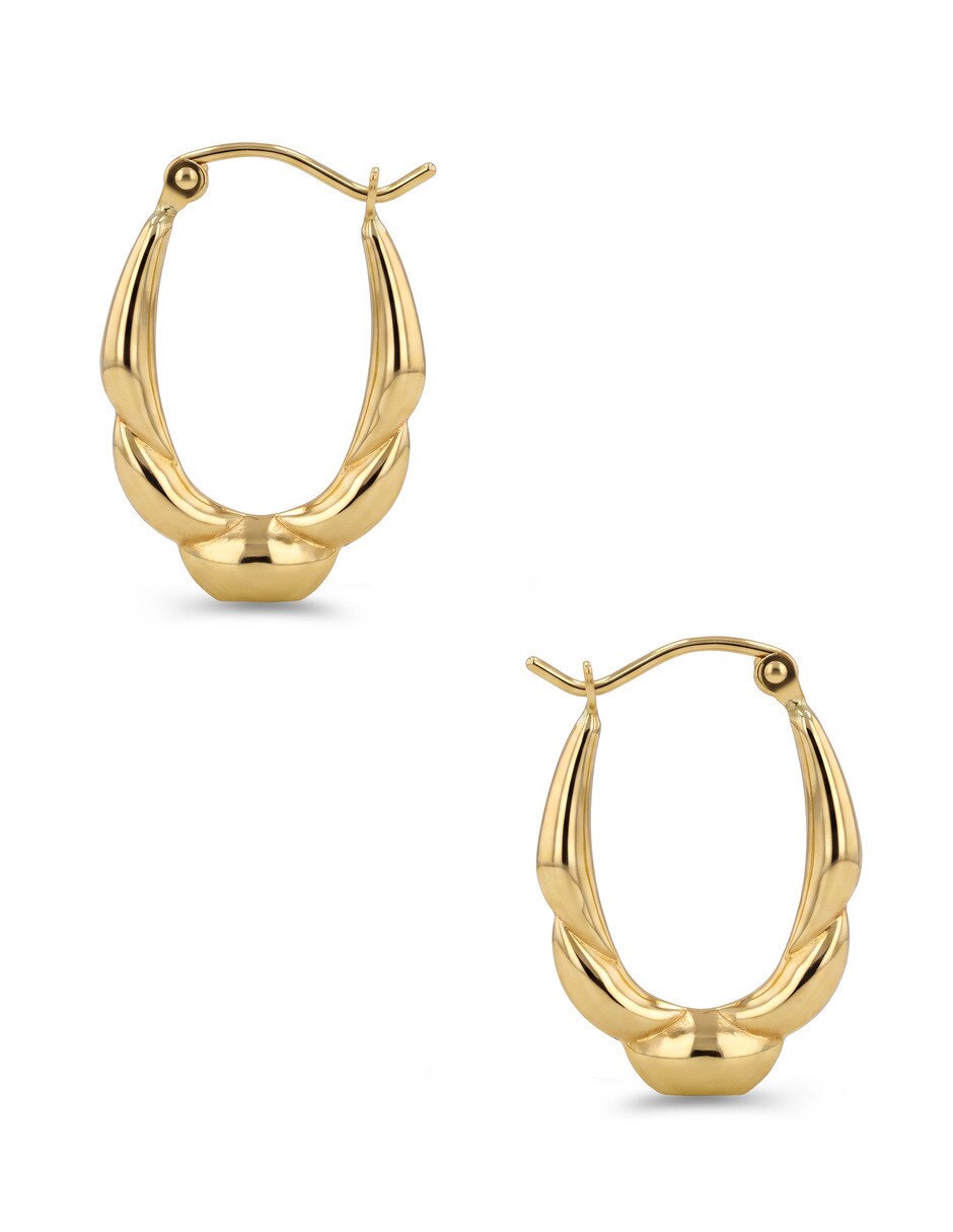 Arracadas joyerias bizzarro de oro amarillo 14 k con acabado brillante