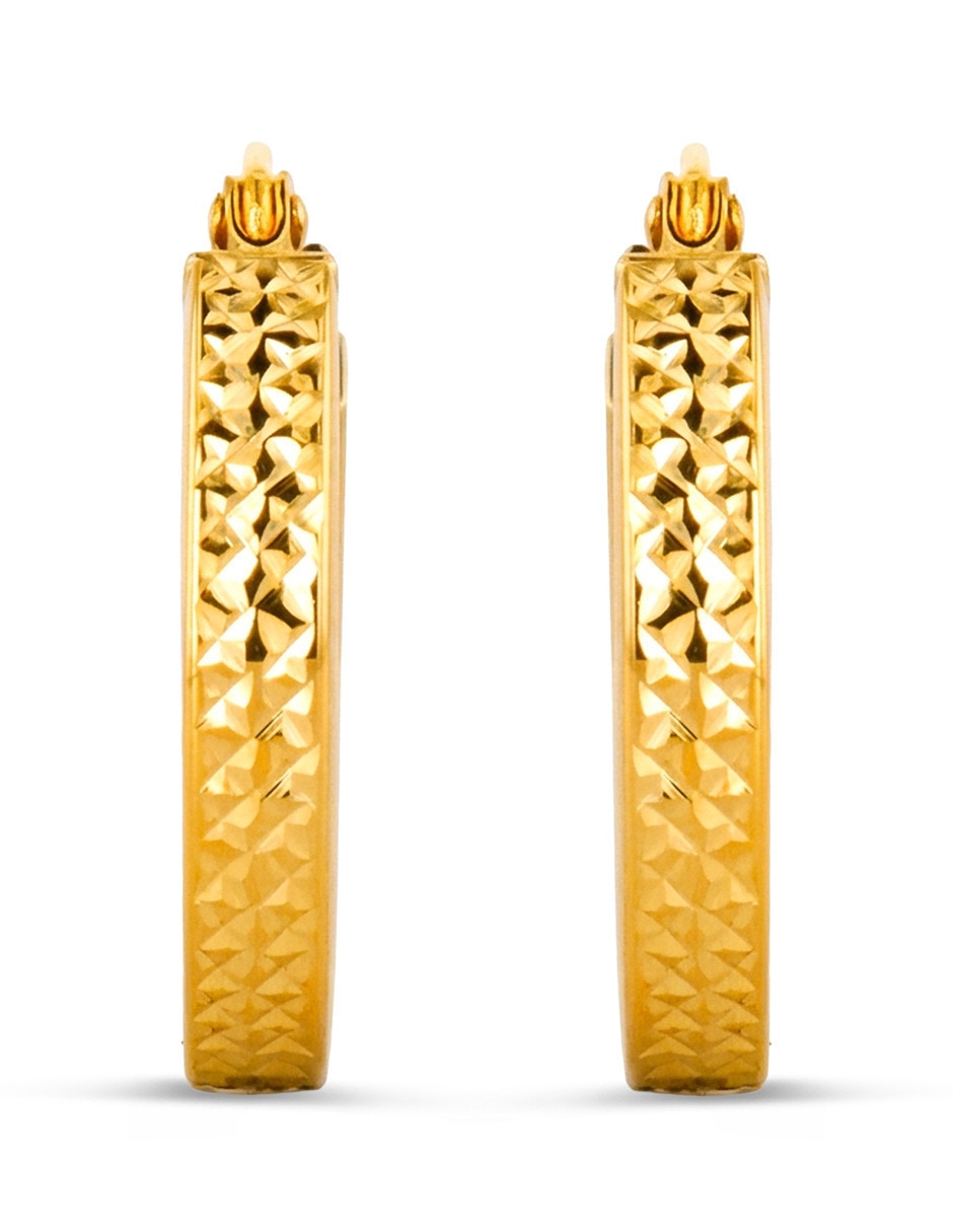 Arracadas joyerias bizzarro de oro amarillo 14 k con acabado brillante