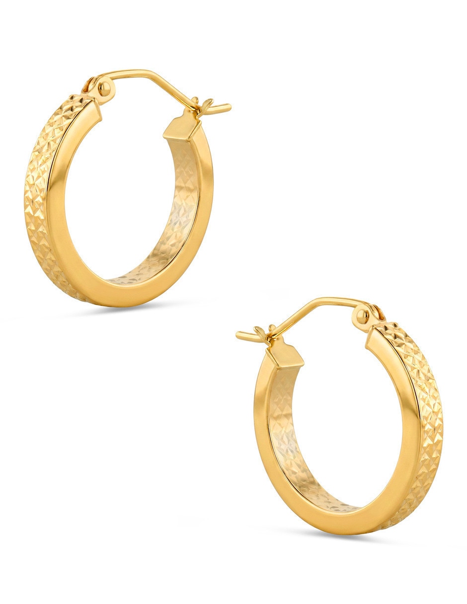 Arracadas joyerias bizzarro de oro amarillo 14 k con acabado brillante