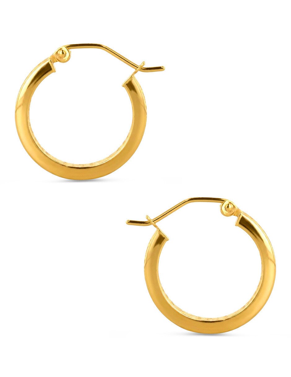 Arracadas joyerias bizzarro de oro amarillo 14 k con acabado brillante