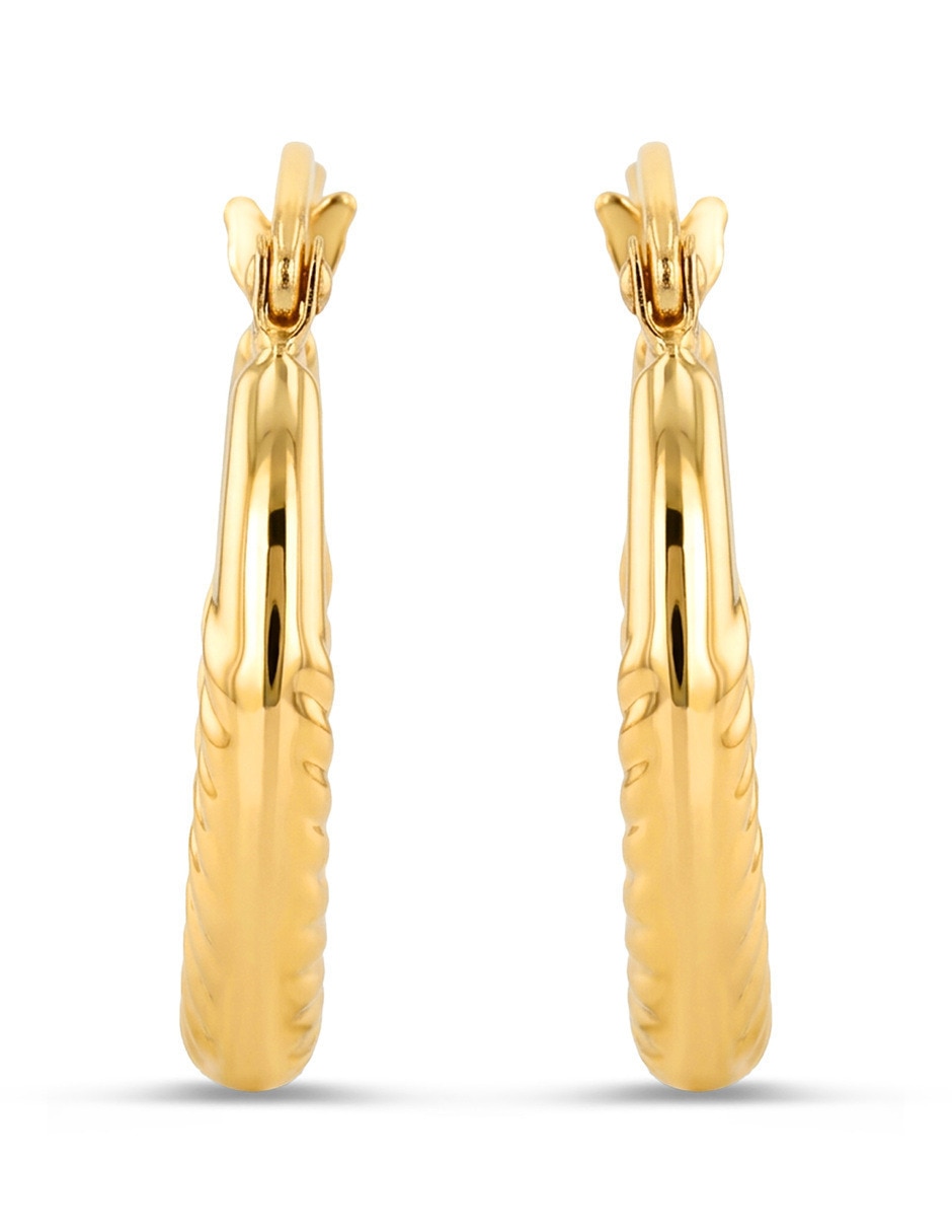 Arracadas de oro amarillo 14 k con acabado brillante