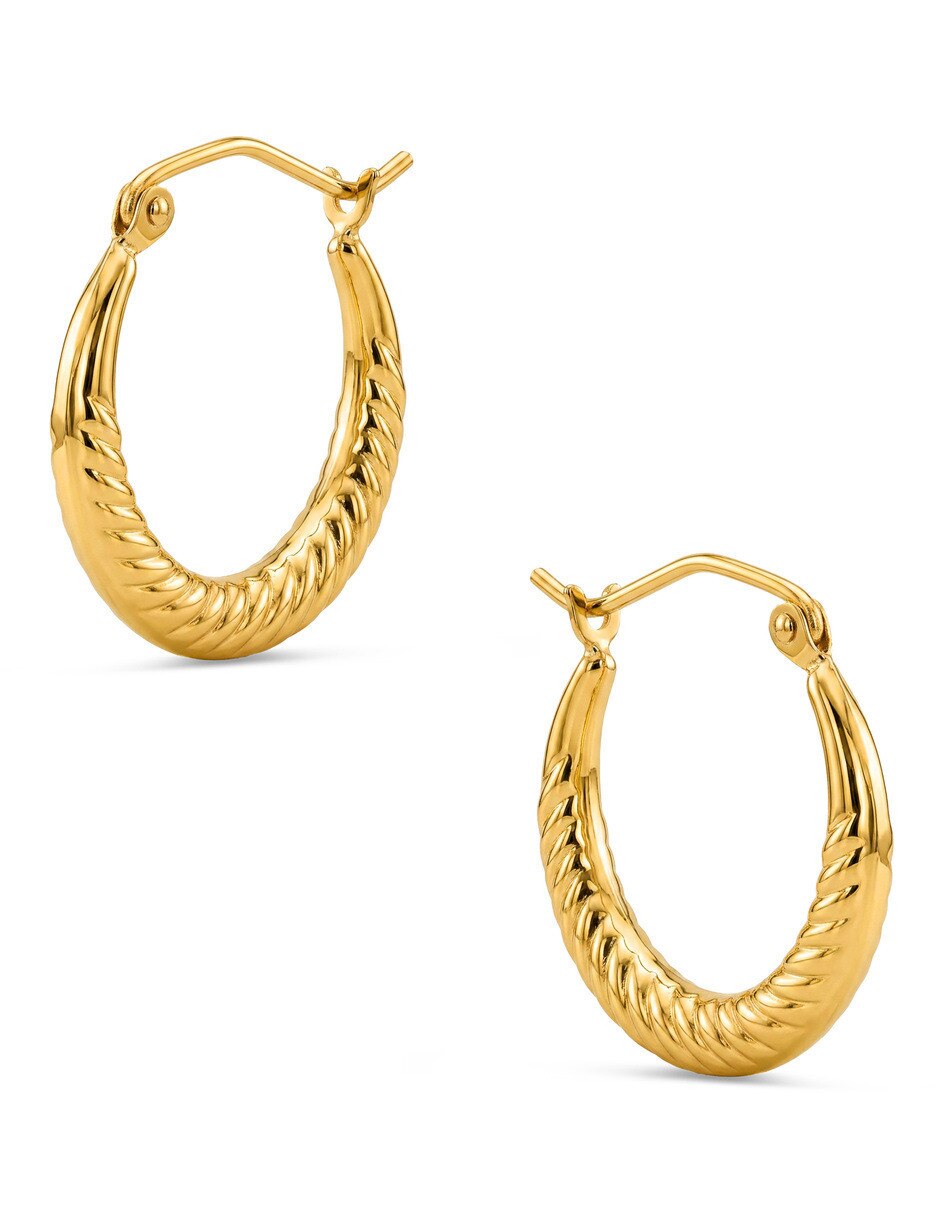 Arracadas de oro amarillo 14 k con acabado brillante 2