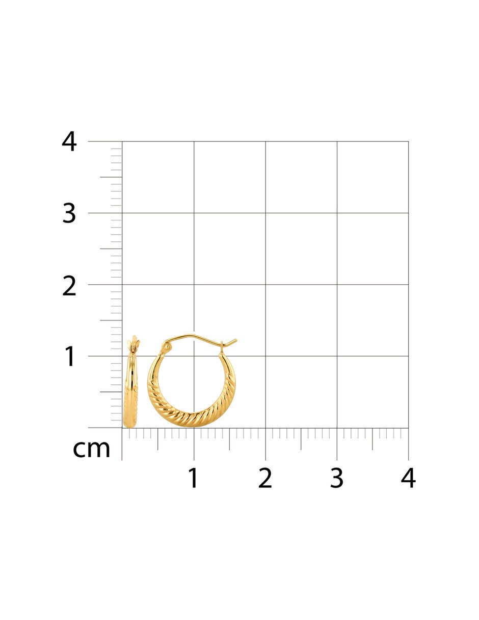 Arracadas de oro amarillo 14 k con acabado brillante 5